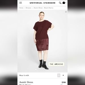 Universal Standard Avenir Dress in Black Cherry, Large (22,24)